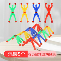 Flip-to-bucket decompression Spider-Man climbing wall Little man Spiderman Spider Mucus Wall Childrens Sticky Boy Toys