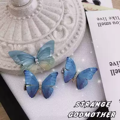 Net red hair accessories butterfly hairpin ins Fengsen super fairy clip small clip broken hair headdress hairpin side clip girl p