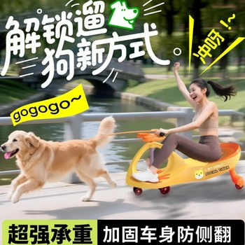The new dog twister toy can sit on and walk the dog