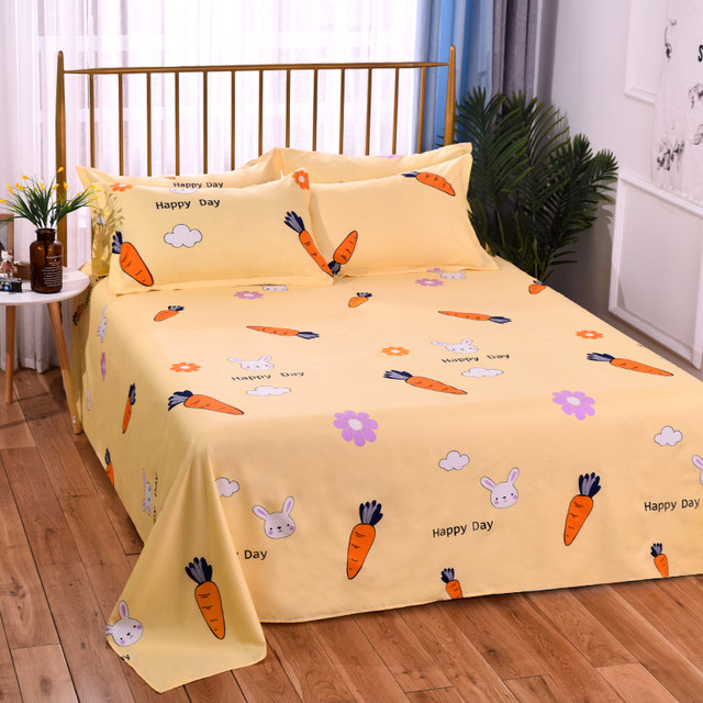 Washed cotton bed sheets single piece students dormitory single ins style Nordic girl 1.5m1.8m bed sheet three-piece set