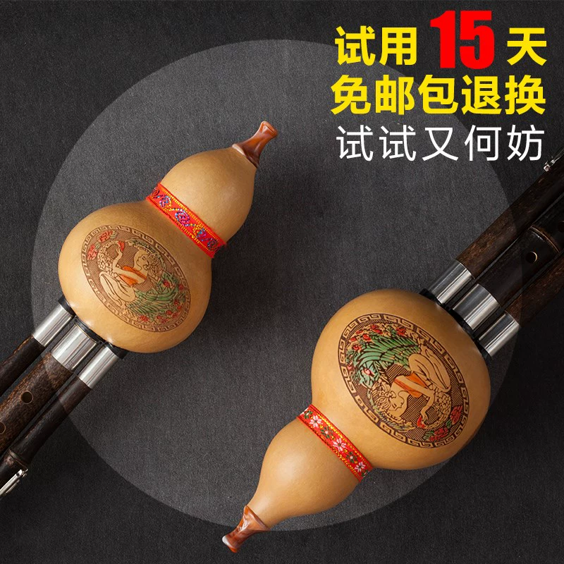 Loại biểu diễn chuyên nghiệp Nhạc cụ dành cho người lớn ba giai điệu Hulusi Sơ cấp Học sinh tiểu học Hulusi B phẳng A C C - Nhạc cụ dân tộc