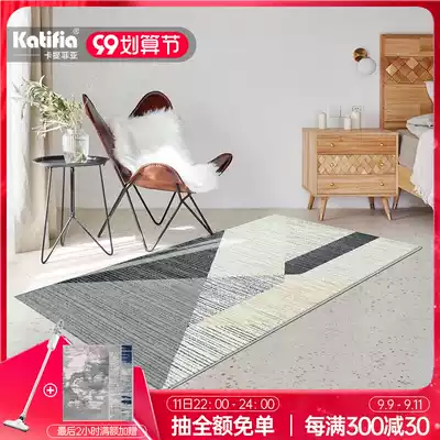 Carpet bedroom can sleep and sit on the bedside blanket long square net red with the same bed foot cushion cute girl ins Wind