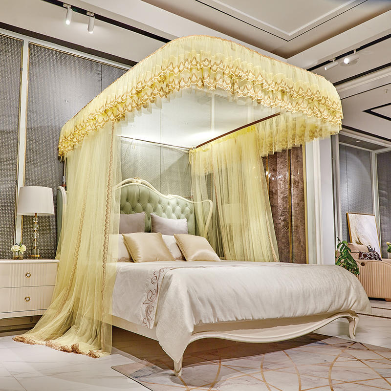 Avonting mosquito net u-shaped track home installation-free easy to disassemble and wash high-end rail slide rail floor-to-ceiling encrypted yarn