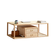 New Chinese style sofa coffee table TV cabinet combination solid wood home living room complete set of ash wood modern minimalist furniture