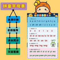 Pinyin alphabet Wall sticker Primary school students first and second grade Chinese initials and vowels phonics training Childrens wall chart full set