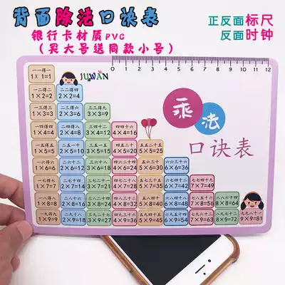 Multiplication formula card second grade ninety-nine multiplication table Formula table mathematical formula table daily practice