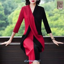 Heshun clothing 79 a fold in the long waist thin high-end fashion vneck pleated dress loose LISM