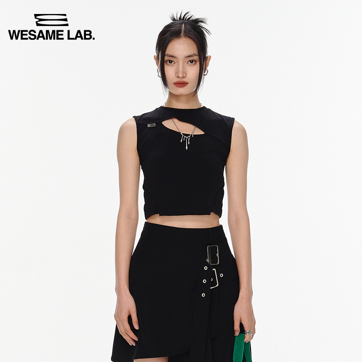 WESAME LAB Niche original design women's clothing Hot girls wear hollow vests and sleeveless tops
