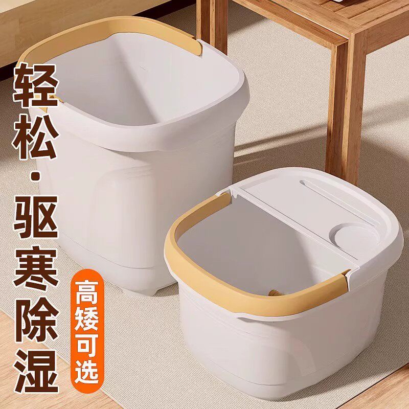 日本养生泡脚桶家用按摩洗脚足浴盆过小腿保温不插电高深桶过膝女
