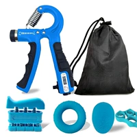 Синий реабилитационный комплект [Gripper/Five -Finger Trainer/Finding Force/Rigip Ring/яичная сила сцепления]]