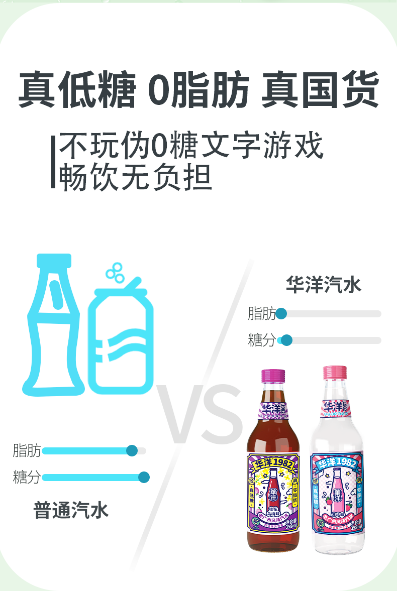 华洋1982汽水果味果汁碳酸饮料