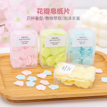 Portable hand soap paper for students and children disposable travel mini petal soap tablet box