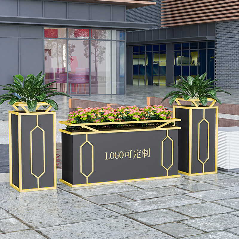 Sales Department Plaza Leisure Bar Indoor Restaurant Wrought Iron Flower Box Outdoor Flower Bed Outside Flower Trough Fence Partition Flower Stand