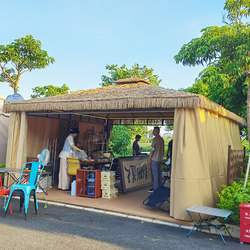 Awning Outdoor Rainproof Tent Courtyard Farmhouse Barbecue Camping Style Pavilion Thatch Outdoor Four-Legged Umbrella Large Tent
