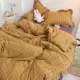 . Quilt bìa một mảnh Bông tinh khiết bông rửa sạch bông retro màu bí ngô kẻ sọc đơn giản 200x230 cm bông chăn bông đơn bìa chăn bông - Quilt Covers