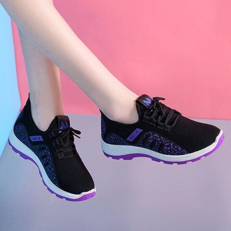 Women's casual sports running shoes breathable mesh shoes non-slip wear-resistant single shoes hiking soles student shoes