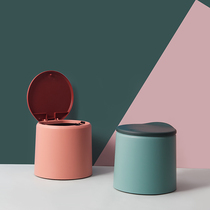 Nordic Desktop Trash Can small number Table table Idea cute Mini table containing bucket with cover headboard wastepaper