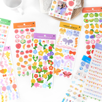 8 stickers rainbow cute basic hand account growth book diy material paste fruit flower cartoon bow leaflet