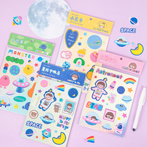 Happy Planet Sticker Hand Account Decoration diy Astronaut Alien Kindergarten Baby Growth Book Handmade Material