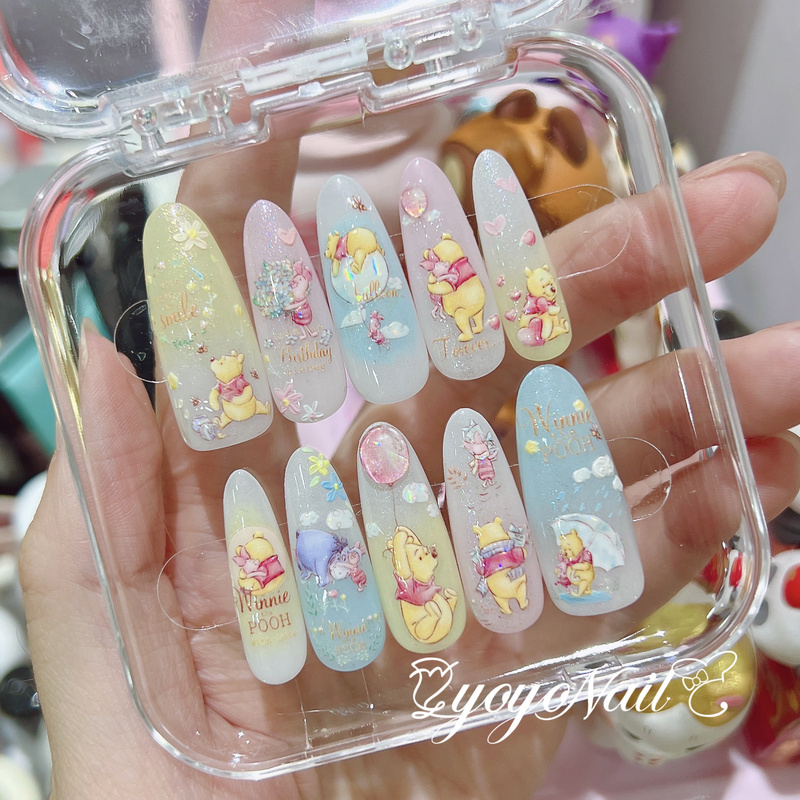 Yoyonail Handmade Wearable Nails Balloon Winnie the Pooh Pig Donkey Cartoon Phototherapy Nail Art Yoyonail Handmade Wearable Nails Balloon Winnie the Pooh Pig Donkey Cartoon Phototherapy Nail Art