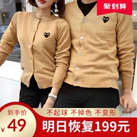 Tide, шерстяной кардиган подходит для мужчин и женщин для влюбленных, трикотажный свитер, японская куртка