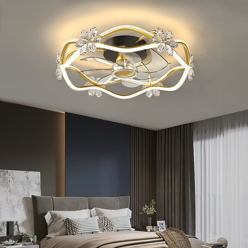 Light luxury ceiling fan lamp ceiling fan lamp bedroom restaurant household lamps simple modern Nordic creative atmospheric lighting