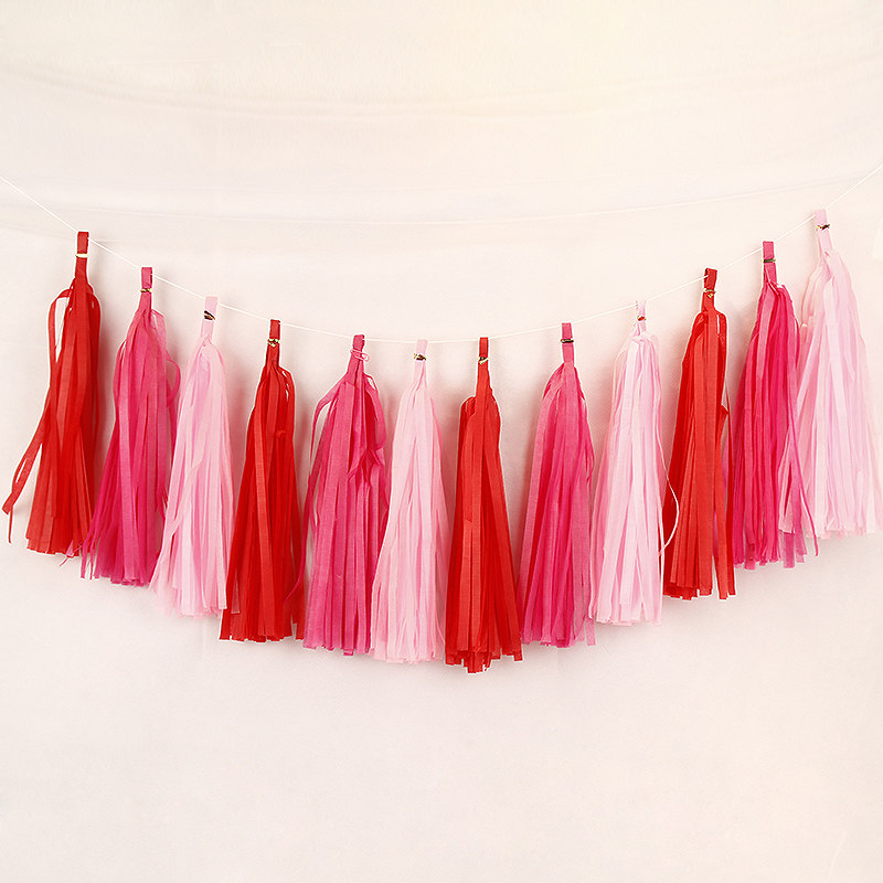 Short tassel rain silk curtain decoration background wall wedding celebration children's birthday pull flower balloon ribbon ribbon party arrangement