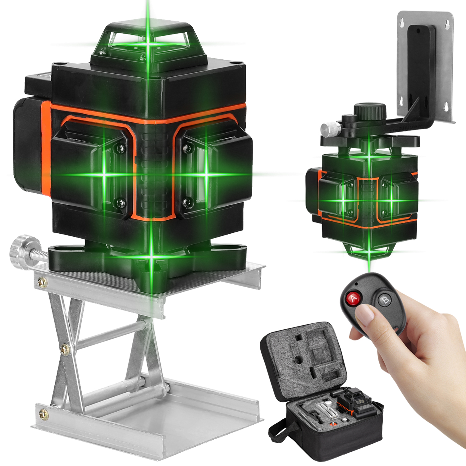 KKmoon 16 lines 4D Cross Line Laser Level Green Beam Line