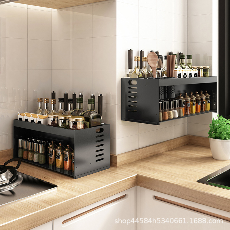 Kitchen shelf multi functional seasoning storage cutter