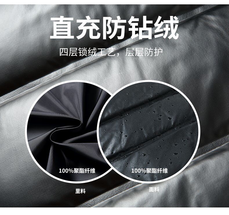 鸭鸭 男士中长款亮面羽绒服 90%含绒量 图6