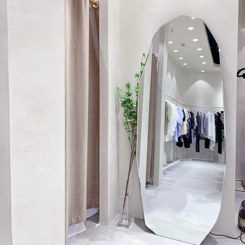 Nordic modern wall-mounted beauty irregular full-body mirror floor-to-ceiling mirror dressing mirror fitting mirror is tall and thin special-shaped mirror