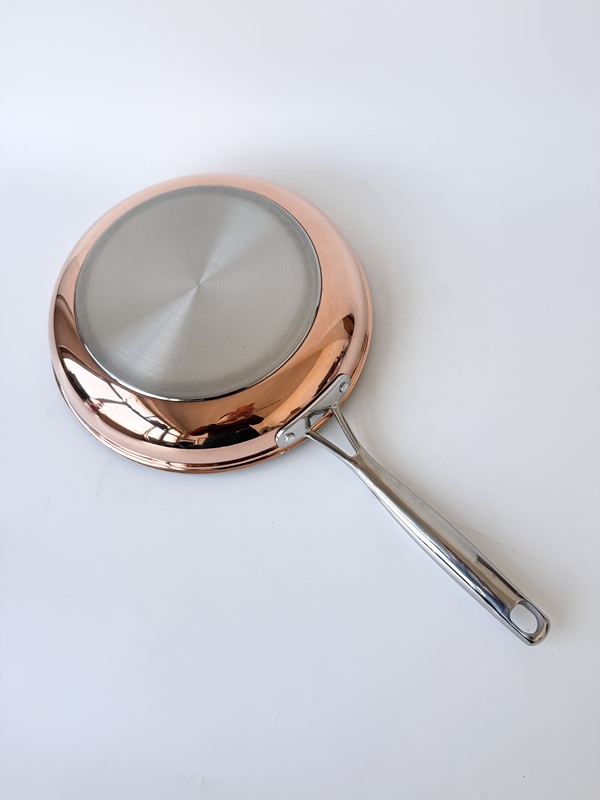 French 7-Layer Steel 28-Layer Copper-Coated Flat-Bottom Frying Pan Non-Stick Pan for Home Use 18-10 Pancake Pan Steak Pan Without Coating