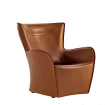  Italian Nordic modern light luxury saddle leather sofa sales office single leisure sofa chair High-end custom luxury chair