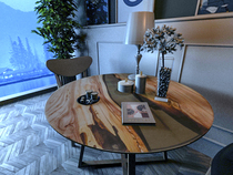 Resin River Table Creative Epoxy Solid Wood Log Casual Hospitality Tea Table Tea Desk Brief Modern Iron Art Table