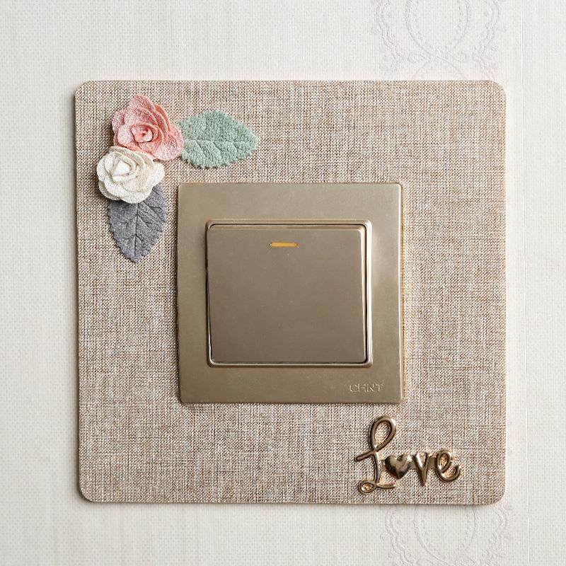 Switch border cover triptych custom made creative decorative wall sticking home protective sleeve No injury to wall free of sticking light and luxurious