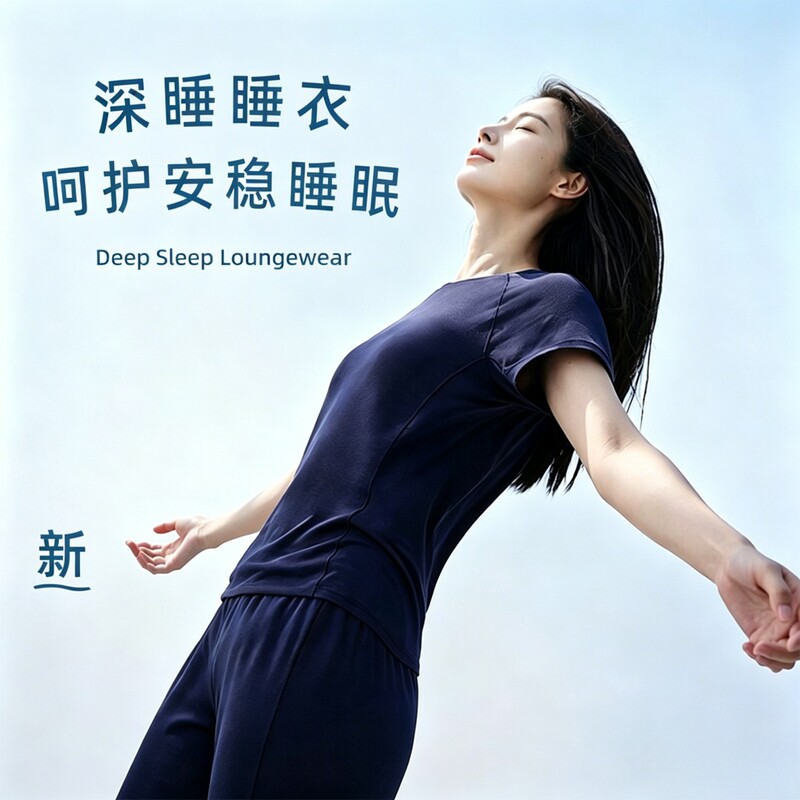 Summer Deep Sleep Pajamas for Women, Short-Sleeved Set, Breathable and Comfortable, 2026 Hot Style, with Chest Pads, Seamless Sleepwear for Home Use Summer Deep Sleep Pajamas for Women, Short-Sleeved Set, Breathable and Comfortable, 2026 Hot Style, with Chest Pads, Seamless Sleepwear for Home Use