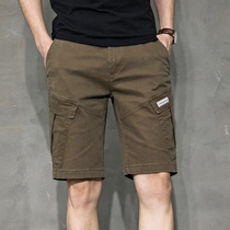 Hong Kong Tide casual shorts mens trend personality summer thin loose 5-point pants mens five-point overalls
