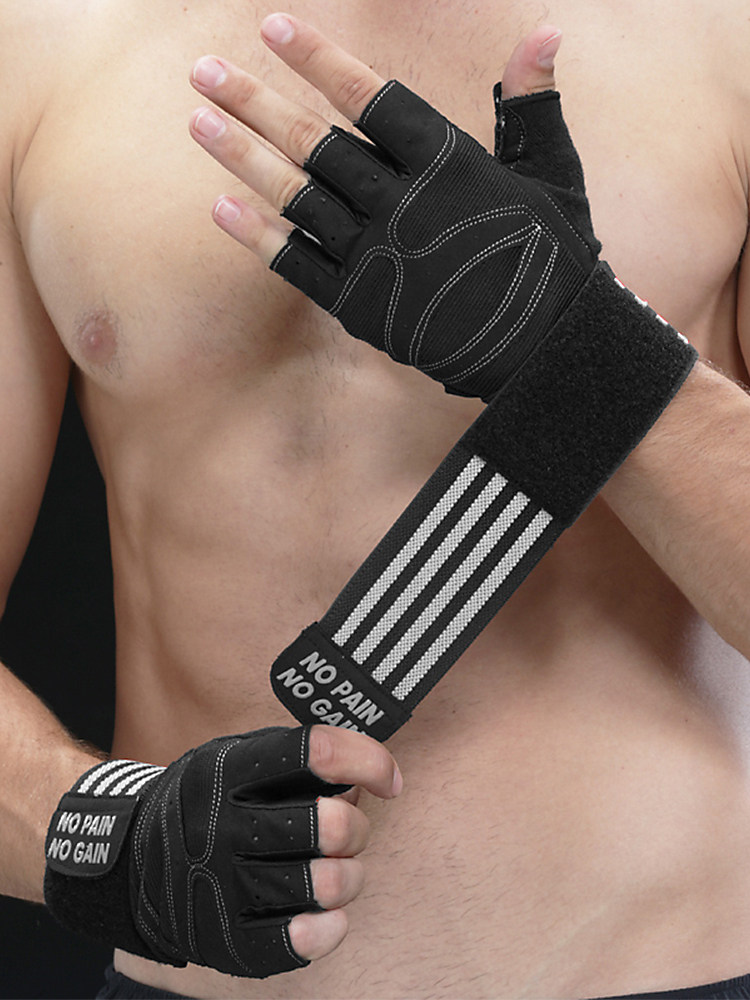Japan Fitness glove men's and half finger sports with wrist guard instruments training single-bar female non-slip dumbbells for anti-cocoon riding
