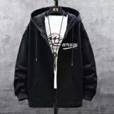 Осенняя демисезонная цветная толстовка с капюшоном, вместительный и большой спортивный кардиган, куртка для отдыха, в корейском стиле, большой размер