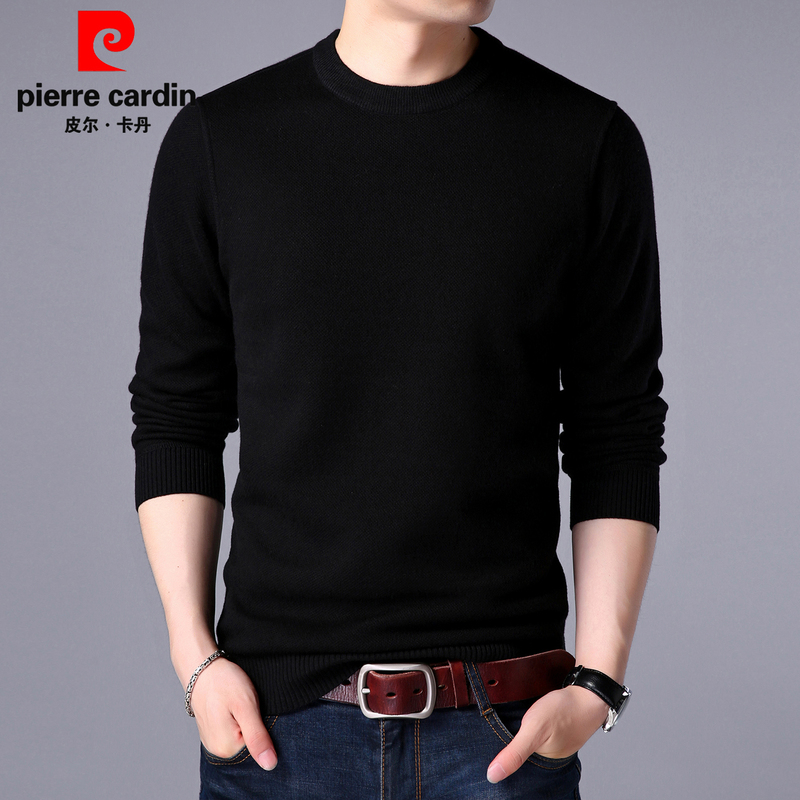 Pierre Cardin 2025 High-End Round-Neck Knitwear for Middle-Aged and Elderly Men, Dad's Fleece-Lined Warm Long-Sleeved Base Sweater Pierre Cardin 2025 High-End Round-Neck Knitwear for Middle-Aged and Elderly Men, Dad's Fleece-Lined Warm Long-Sleeved Base Sweater