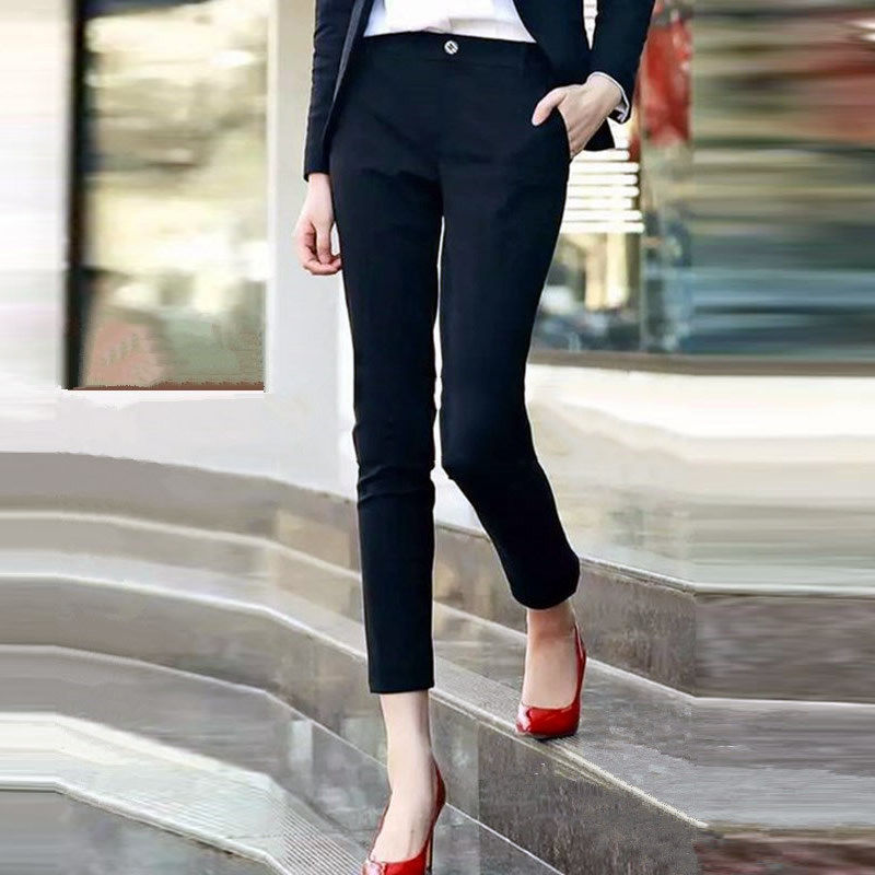 Pin brother new 2022 spring and autumn new counters official women's clothing four-way bomb nine-point cigarette pipe pants women's clothing