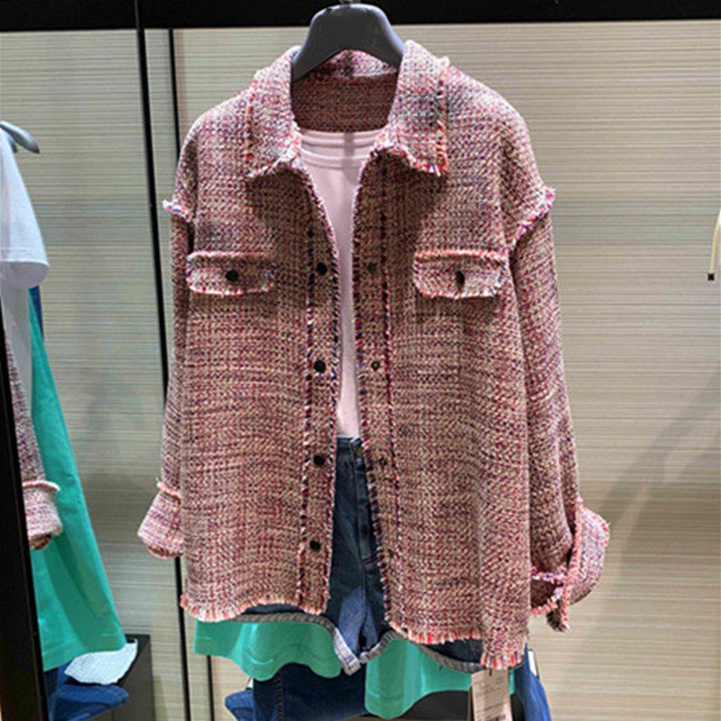 Year Amashxinte 2022 spring and autumn new counter women's cotton woolen top small fragrance coat women