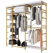 F2CZ thickened all-steel frame home bedroom clothes hanger floor-standing metal cloakroom simple double-layer open storage