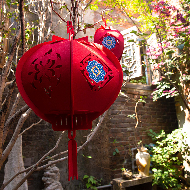 2021 Spring Festival Great Red Lantern Decorative Gate Hanging accessories Lantern Festival Flower Lantern Festival lanterns Qiao relocating to arrange creative large hanging pieces