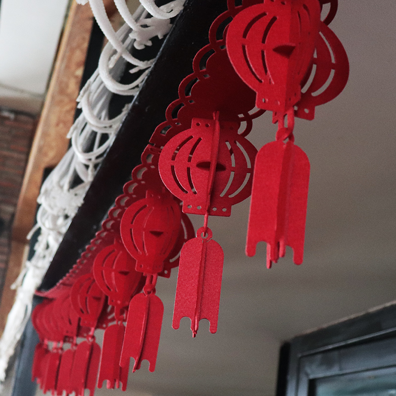 Gaggi red 2021 Lantern Festival hanging decoration Opening Opened Decoration Scene Arrangement Pendant Pendant Festive laflower Flag