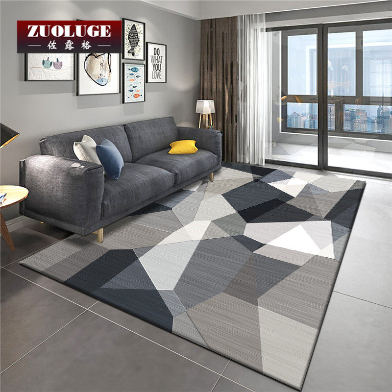 Geometric Nordic Modern Simple Living Room Carpeted Cottage Materials Bed with Large-area Large-floor Pads