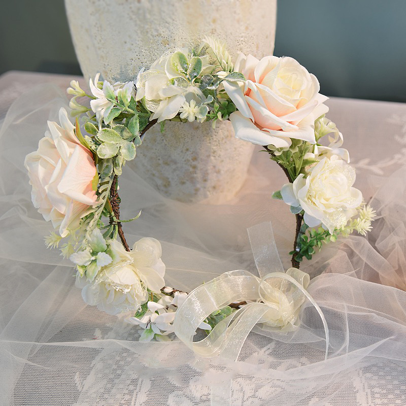 Graduation Gift, Forest-Style Fresh Floral Wreath, Fairy-Like Bridal Headpiece, Flower Headband, Stage Performance, Photo Shoot, Wedding Hair Accessory