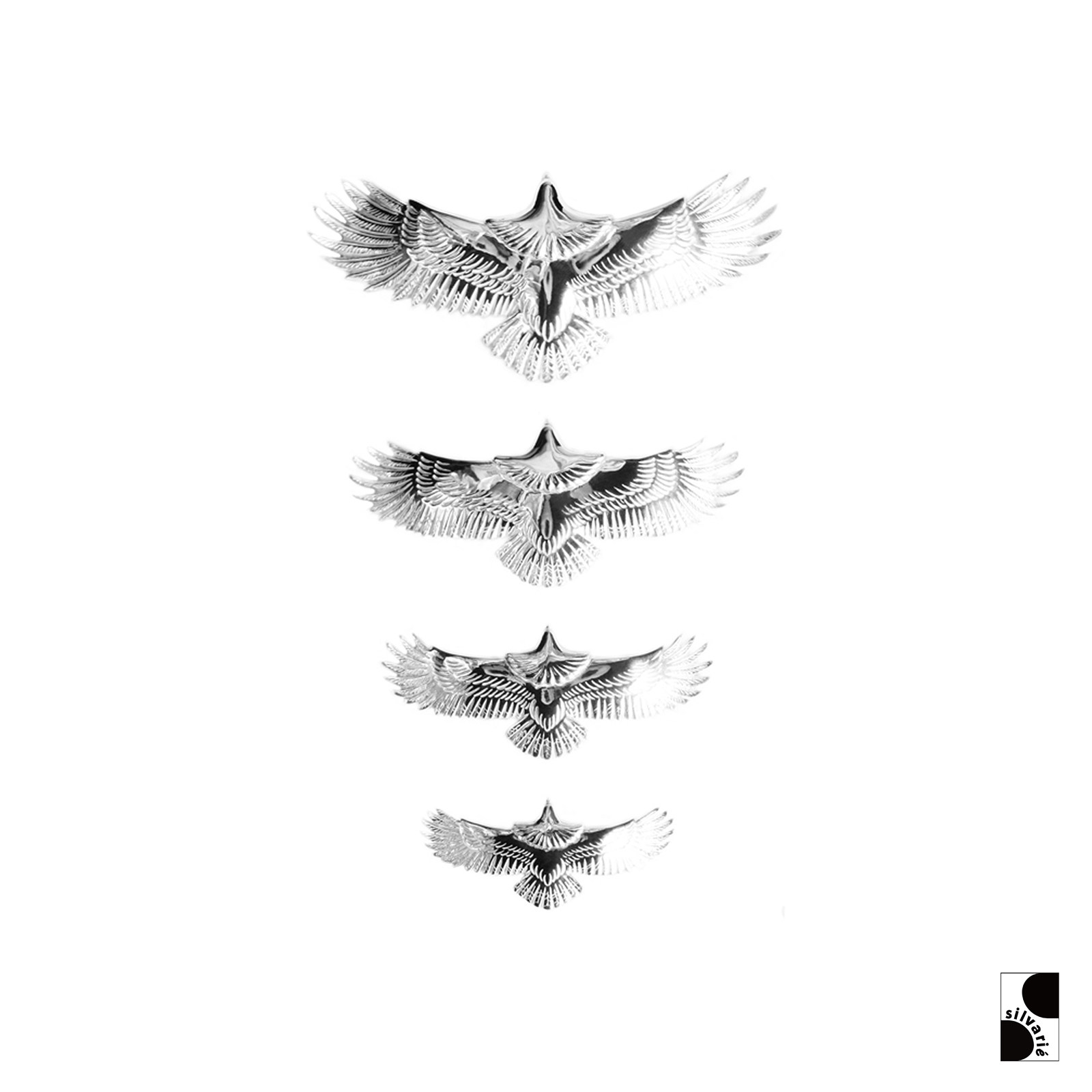 =silvarie=GOD SUNS SV950 high gloss Navajo Indian style eagle pendant