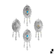 =silvarie=GOD SUNS Eagle Spoon Gold Turquoise Three Flower Ring Large Combination with Sterling Silver Pendant