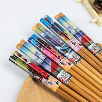 Japanese color bamboo chopsticks home restaurant ramen restaurant Sushi Shop commercial fast high temperature resistant pointed non-slip chopsticks